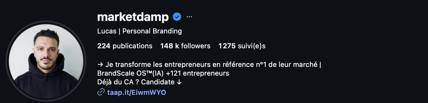 Communauté Instagram @marketdamp — 148k followers